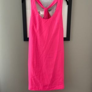 Hot Pink Twist Back Dress